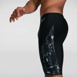 Speedo - Mens Eco Allover V-Cut Jammer - Black/Grey -UK Swimsuit Sales 2024 speedo mens eco allover v cut jammer black grey 7