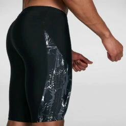 Speedo - Mens Eco Allover V-Cut Jammer - Black/Grey -UK Swimsuit Sales 2024 speedo mens eco allover v cut jammer black grey 8