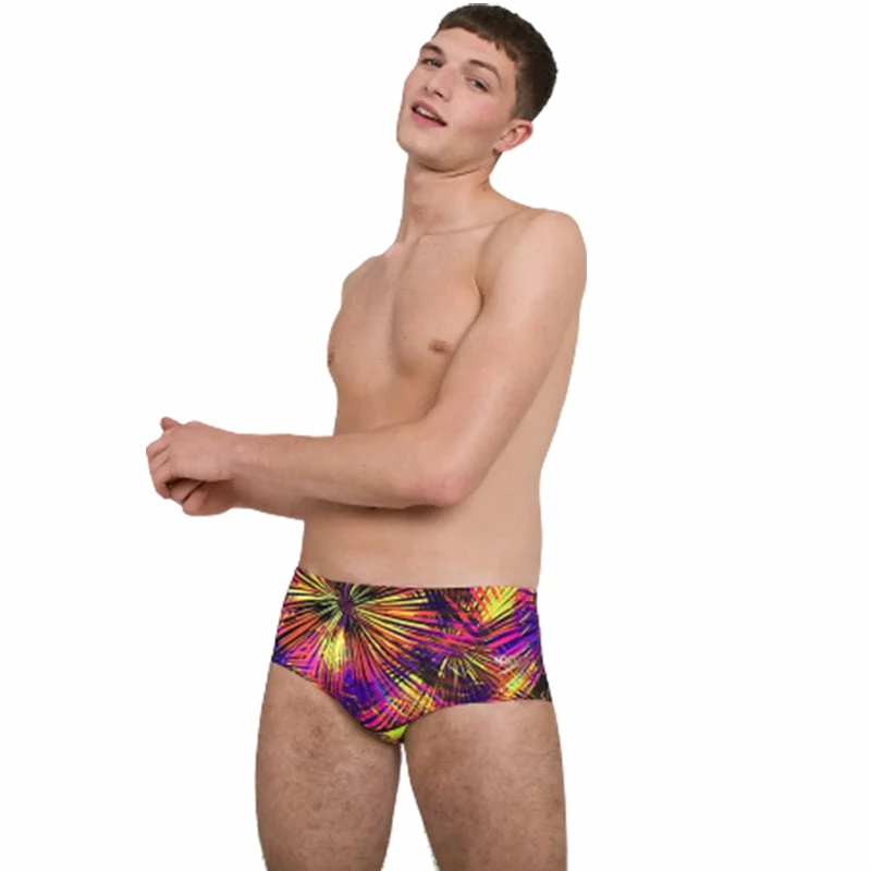 Speedo - Men's Placement Digital 14cm Trunks - Black/Yellow 3 Speedo - Men's Placement Digital 14cm Trunks - Black/Yellow