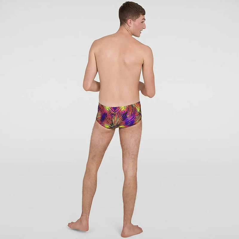 Speedo - Men's Placement Digital 14cm Trunks - Black/Yellow 5 Speedo - Men's Placement Digital 14cm Trunks - Black/Yellow - Image 3