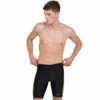 Speedo - Mens Tech Panel Jammer - Black/Mango -UK Swimsuit Sales 2024 speedo mens tech panel jammer black mango 1