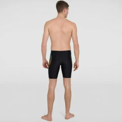 Speedo - Mens Tech Panel Jammer - Black/Mango -UK Swimsuit Sales 2024 speedo mens tech panel jammer black mango 3