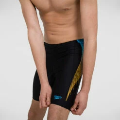 Speedo - Mens Tech Panel Jammer - Black/Mango -UK Swimsuit Sales 2024 speedo mens tech panel jammer black mango 6
