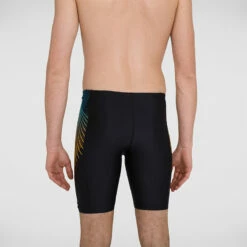 Speedo - Mens Tech Panel Jammer - Black/Mango -UK Swimsuit Sales 2024 speedo mens tech panel jammer black mango 8
