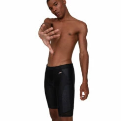 Speedo - Mesh Placement Jammer - Black/Grey -UK Swimsuit Sales 2024 speedo mesh placement jammer black grey 7