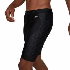 Speedo - Mesh Placement Jammer - Black/Grey -UK Swimsuit Sales 2024 speedo mesh placement jammer black grey 8