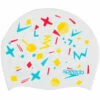 Speedo - Junior Reversible Silicone Cap Swim Hat - White/Yellow -UK Swimsuit Sales 2024 speedo reversible silicone cap swim hat white yellow 1