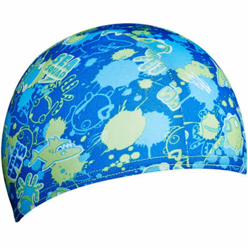 Speedo - Sea Squad Polyester Cap Swim Hat - Blue/Green 4 Speedo - Sea Squad Polyester Cap Swim Hat - Blue/Green - Image 2