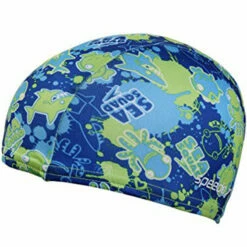 Speedo - Sea Squad Polyester Cap Swim Hat - Blue/Green