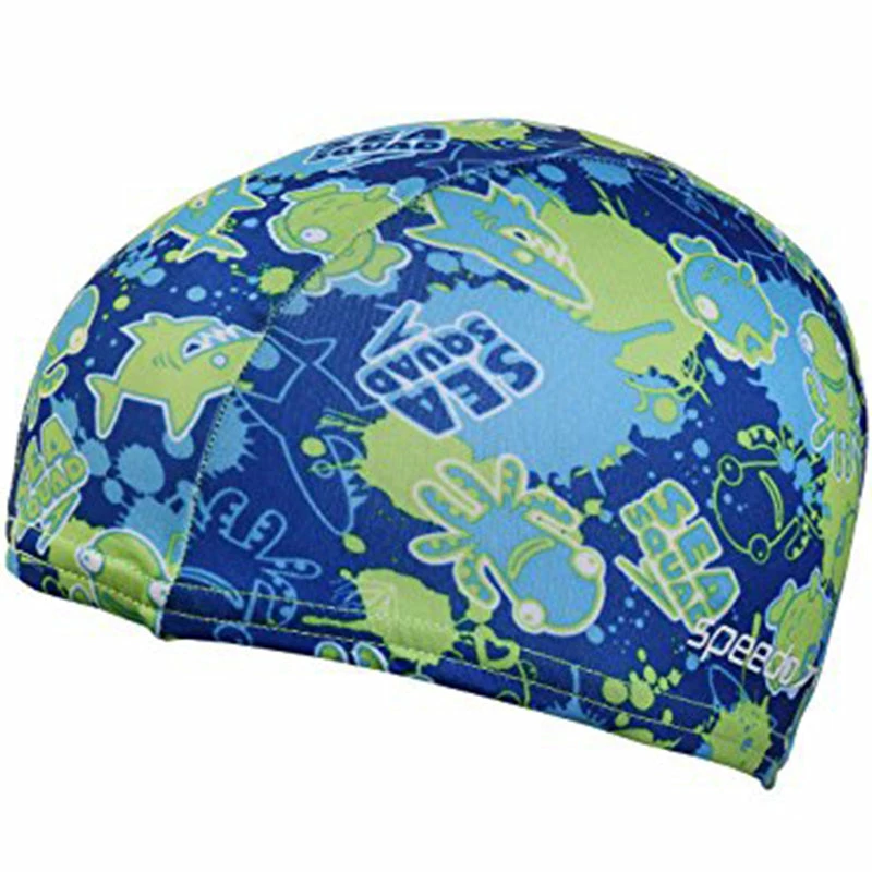 Speedo - Sea Squad Polyester Cap Swim Hat - Blue/Green 3 Speedo - Sea Squad Polyester Cap Swim Hat - Blue/Green