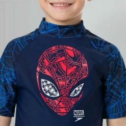 Speedo - Spider Man Short Sleeve Rash Top -UK Swimsuit Sales 2024 speedo spider man short sleeve sun top 5
