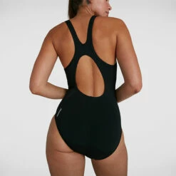 Speedo - Womens Boom Logo Splice Muscleback Swimsuit - Black/White -UK Swimsuit Sales 2024 speedo womens boom logo splice muscleback swimsuit black white 4