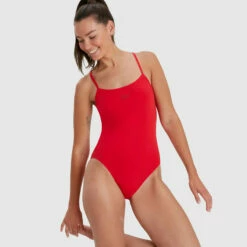 Speedo - Women's Eco Endurance+ Thinstrap Swimsuit - Red/Red -UK Swimsuit Sales 2024 speedo womens eco endurance thinstrap swimsuit red red 6