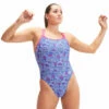 Speedo - Womens Jump Around Allover Digital Starback Swimsuit - Blue/Pink -UK Swimsuit Sales 2024 speedo womens jump around allover digital starback swimsuit blue pink 1