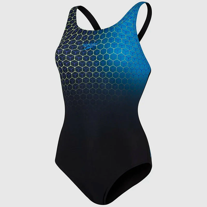 Speedo - Women's Placement Medalist Swimsuit - Black 4 Speedo - Women's Placement Medalist Swimsuit - Black - Image 2