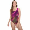 Speedo - Womens Placement Powerback Swimsuit - Black/Purple/Mango -UK Swimsuit Sales 2024 speedo womens placement powerback swimsuit black purple mango 1