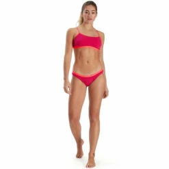Speedo - Women's Solid Waistband Brief - Red/Red -UK Swimsuit Sales 2024 speedo womens solid waistband brief red red 3