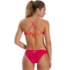 Speedo - Women's Solid Waistband Brief - Red/Red -UK Swimsuit Sales 2024 speedo womens solid waistband brief red red 5