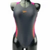 Speedo - Women's V-Neck Placement Medalist Swimsuit - Black/Pink -UK Swimsuit Sales 2024 speedo womens v neck placement medalist swimsuit black pink 1