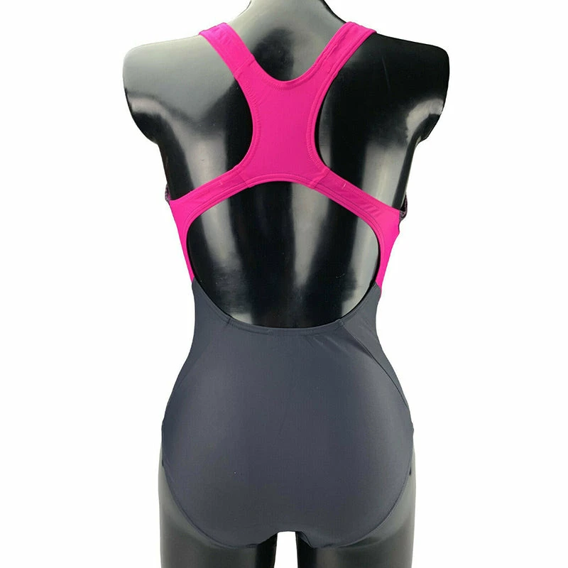 Speedo - Women's V-Neck Placement Medalist Swimsuit - Black/Pink 5 Speedo - Women's V-Neck Placement Medalist Swimsuit - Black/Pink - Image 3