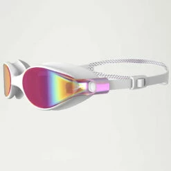 Speedo - Women's Virtue Mirror Goggles - White/Purple -UK Swimsuit Sales 2024 speedo womens virtue mirror goggles white gold 2