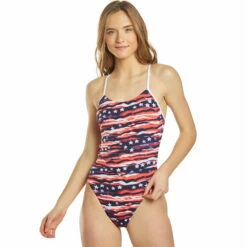 TYR - All American Cutoutfit Ladies Swimsuit - Red/White/Blue