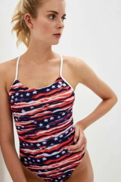 TYR - All American Cutoutfit Ladies Swimsuit - Red/White/Blue -UK Swimsuit Sales 2024 tyr all american cutoutfit ladies swimsuit red white blue 9