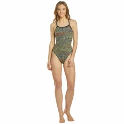 TYR - Atomic Diamondfit Ladies Swimsuit - Black/Multi -UK Swimsuit Sales 2024 tyr atomic diamondfit ladies swimsuit black multi 5