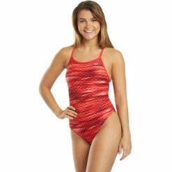TYR - Castaway Diamondfit Ladies Swimsuit - Red -UK Swimsuit Sales 2024 tyr castaway diamondfit ladies swimsuit red 4