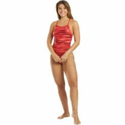 TYR - Castaway Diamondfit Ladies Swimsuit - Red -UK Swimsuit Sales 2024 tyr castaway diamondfit ladies swimsuit red 5