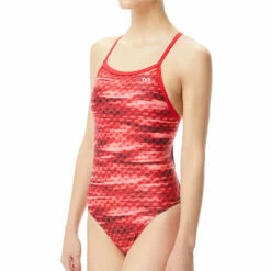 TYR - Castaway Diamondfit Ladies Swimsuit - Red -UK Swimsuit Sales 2024 tyr castaway diamondfit ladies swimsuit red 6