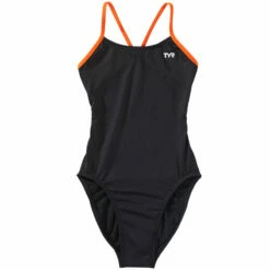 TYR - Hexa Cutoutfit Ladies Swimsuit - Black/Orange -UK Swimsuit Sales 2024 tyr hexa cutoutfit ladies swimsuit black orange 6