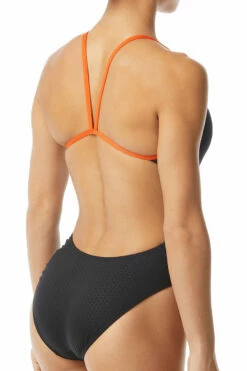 TYR - Hexa Cutoutfit Ladies Swimsuit - Black/Orange -UK Swimsuit Sales 2024 tyr hexa cutoutfit ladies swimsuit black orange 9