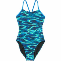 TYR - Lambent Cut Out Fit Ladies Swimsuit - Blue/Green -UK Swimsuit Sales 2024 tyr lambent cut out fit ladies swimsuit blue green 8
