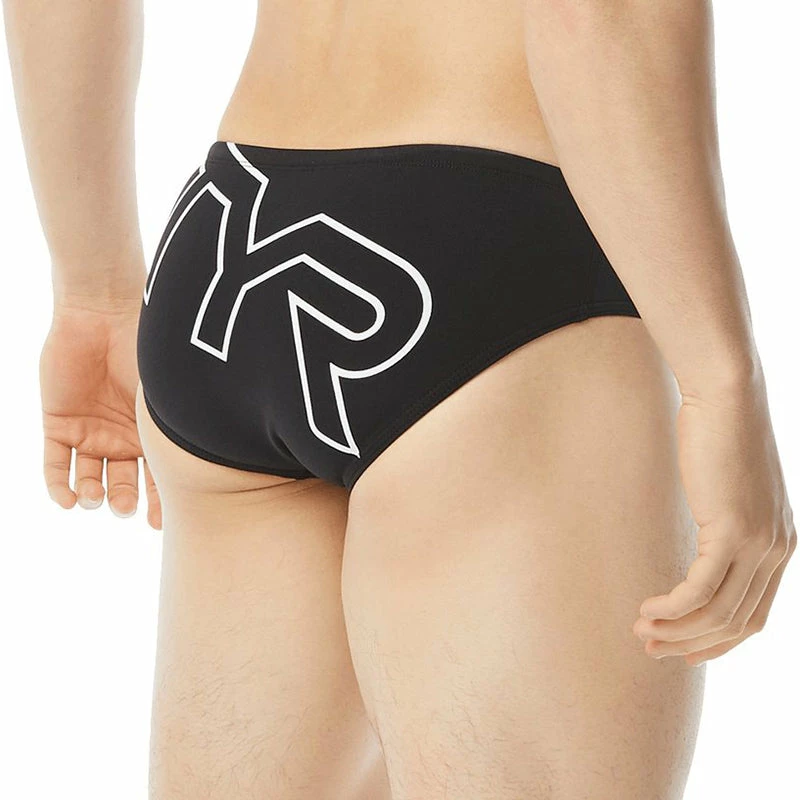 TYR - Men’s Big Logo All Over Racer Swimsuit - Black/White 4 TYR - Men’s Big Logo All Over Racer Swimsuit - Black/White - Image 2