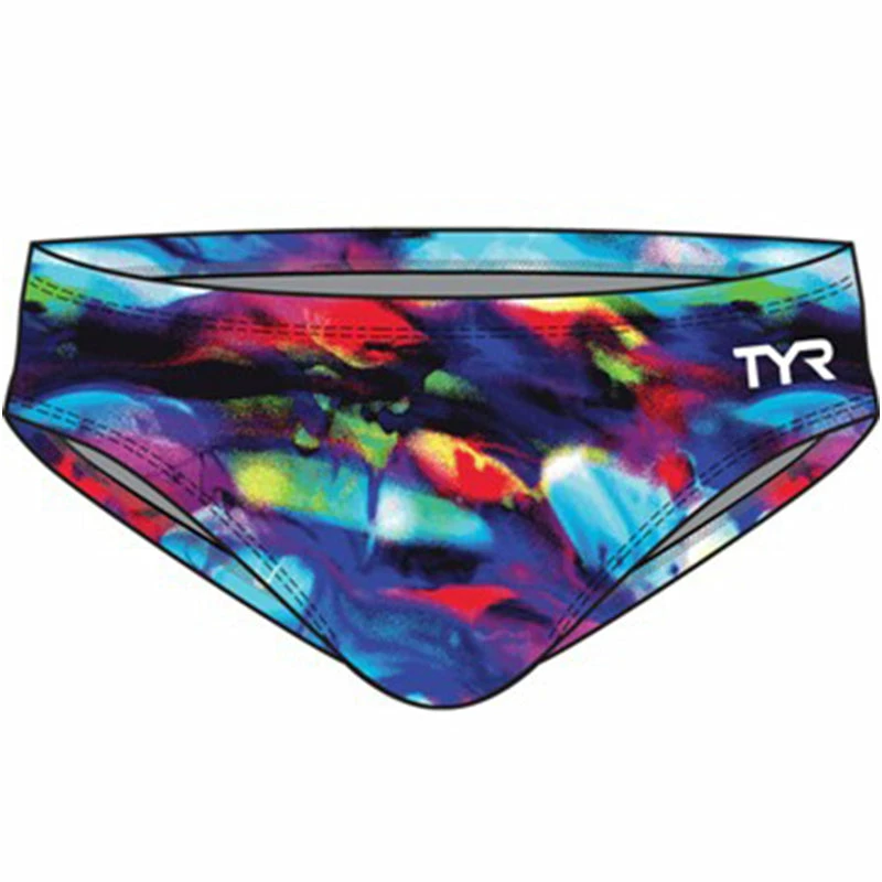TYR - Men's Synthesis Racer Brief - Blue/Multi 7 TYR - Men's Synthesis Racer Brief - Blue/Multi - Image 5