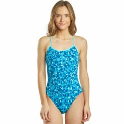 TYR - Optic Crosscutfit Tieback Ladies Swimsuit - Teal/Multi