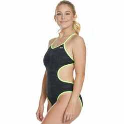 TYR - Sandblasted Monofit Ladies Swimsuit - Black -UK Swimsuit Sales 2024 tyr sandblasted monofit ladies swimsuit black 4