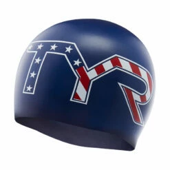 TYR - Stars And Stripes Silicone Adult Swim Cap - Navy