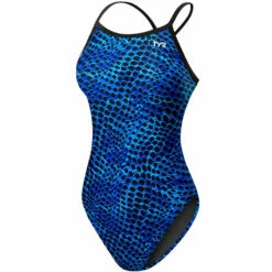 TYR - Swarm Diamondfit Ladies Swimsuit - Blue -UK Swimsuit Sales 2024 tyr swarm womens diamondfit one piece swimsuit blue 420 6