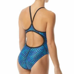 TYR - Swarm Diamondfit Ladies Swimsuit - Blue -UK Swimsuit Sales 2024 tyr swarm womens diamondfit one piece swimsuit blue 420 9