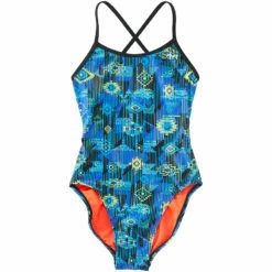 TYR - Azoic Trinityfit Ladies Swimsuit - Blue/Multi -UK Swimsuit Sales 2024 tyr womens azoic trinityfit swimsuit 7