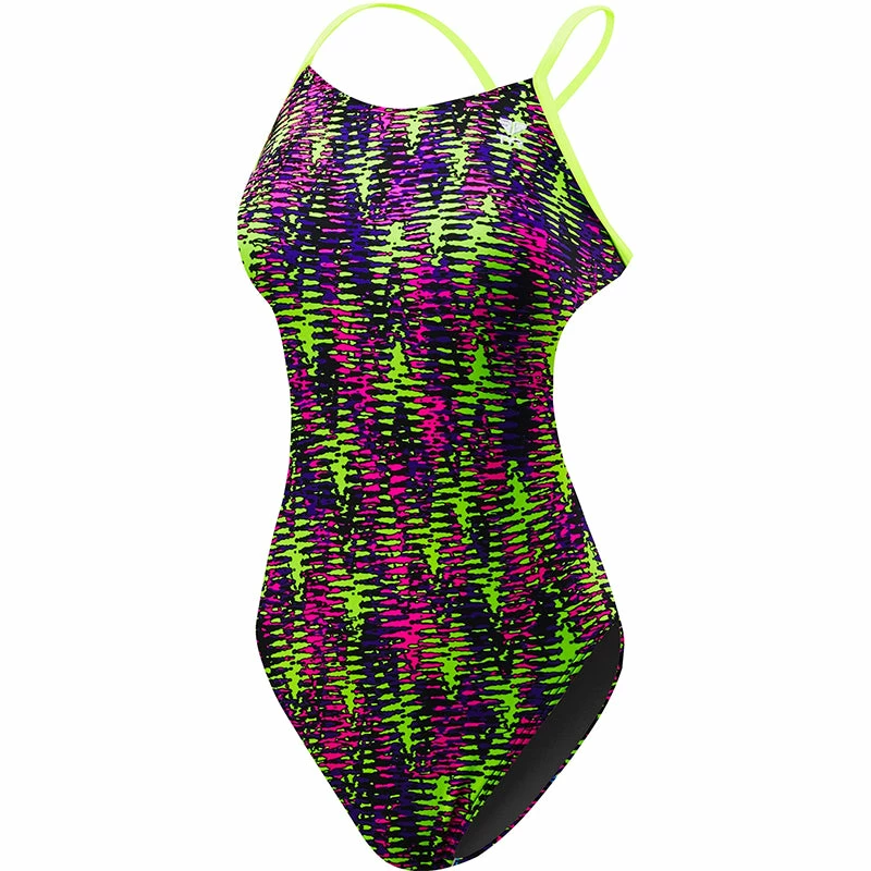 TYR - Waikiki Cutoutfit Ladies Swimsuit - Yellow/Purple 6 TYR - Waikiki Cutoutfit Ladies Swimsuit - Yellow/Purple - Image 4