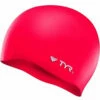 TYR - Wrinkle-Free Silicone Adult Fit Swimming Cap - Red -UK Swimsuit Sales 2024 tyr wrinkle free silicone adult fit swimming cap red