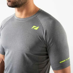 Zone3 - Men's Power Burst T-Shirt - Grey/Neon Yellow -UK Swimsuit Sales 2024 zone3 mens power burst t shirt grey neon yellow 3